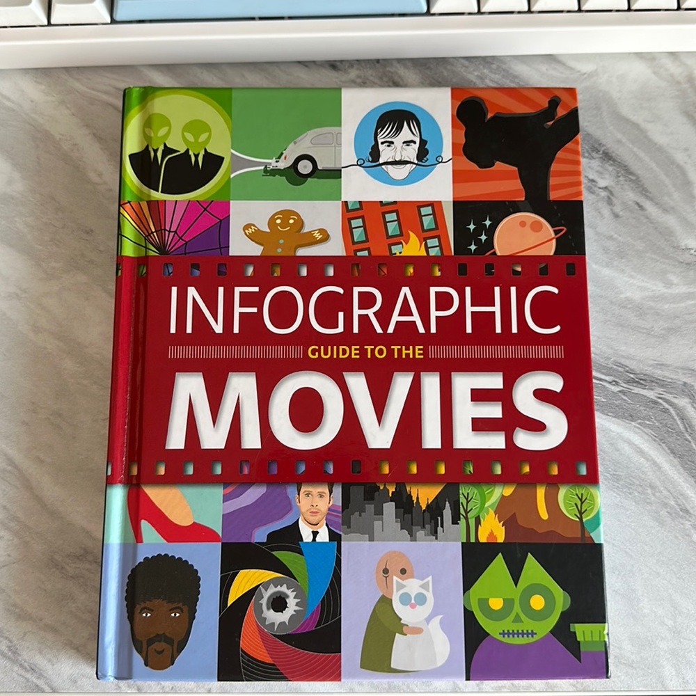 Infographic guide to the movies book - small coffee table book, movie lover gift
